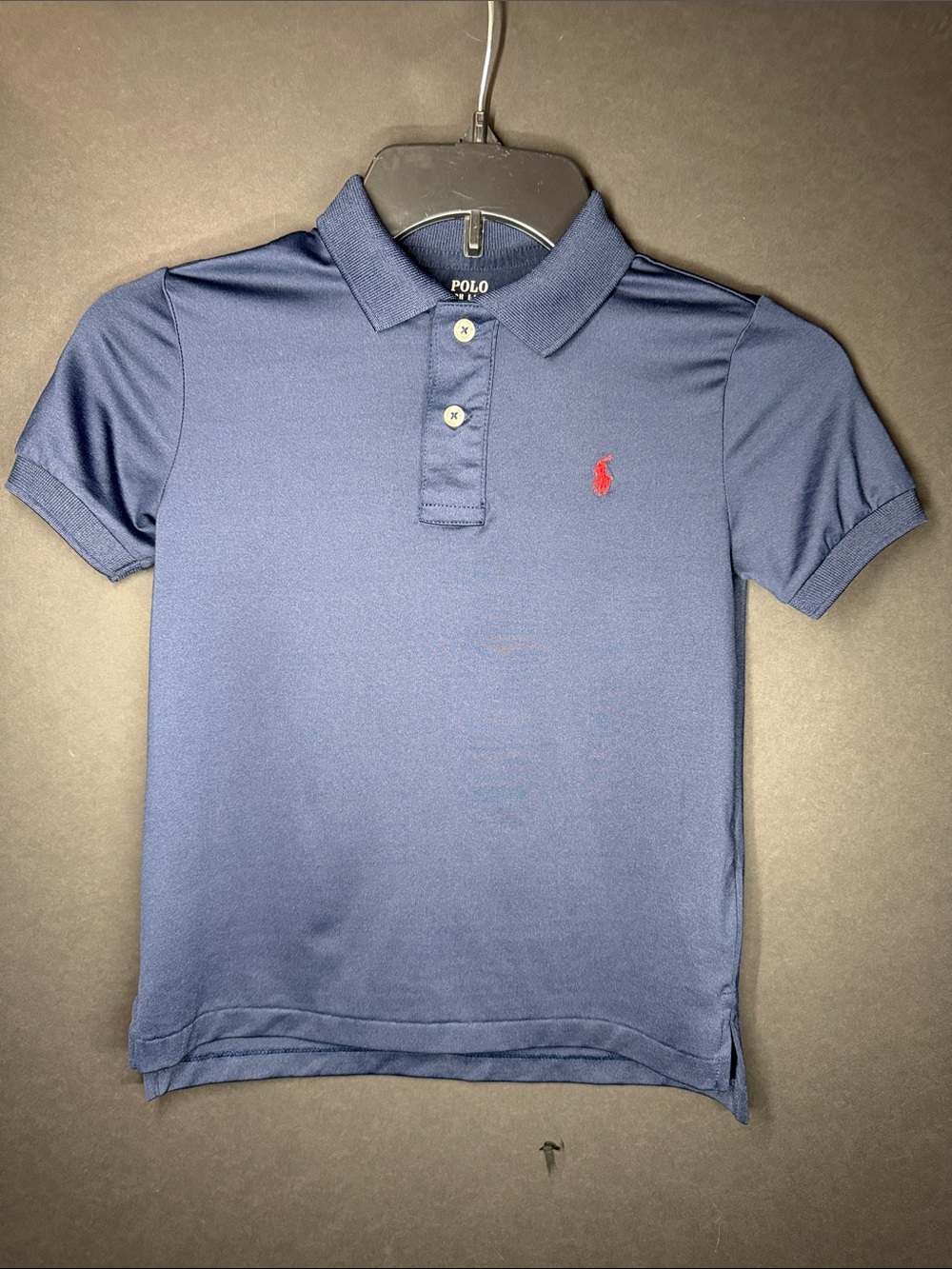 Polo by Ralph Lauren Navy Short Sleeve Polo with Red Pony (Boys)